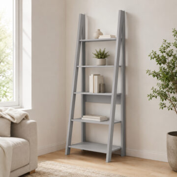 Crossharbour Ladder Bookcase | Grey