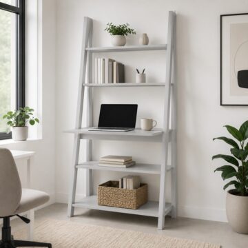 Crossharbour Ladder Desk | Grey