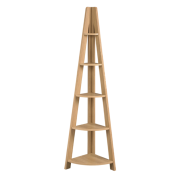 Crossharbour Corner Ladder Shelving | Oak Finish