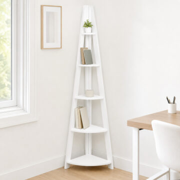 Crossharbour Corner Ladder Shelving | White