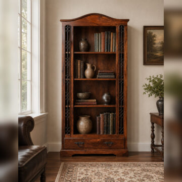 Rovigo Bhoja Tall Sheesham Bookcase With Drawer | Acacia
