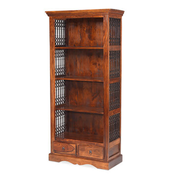 Rovigo Bhoja Sheesham 2 Drawer Bookcase | Acacia