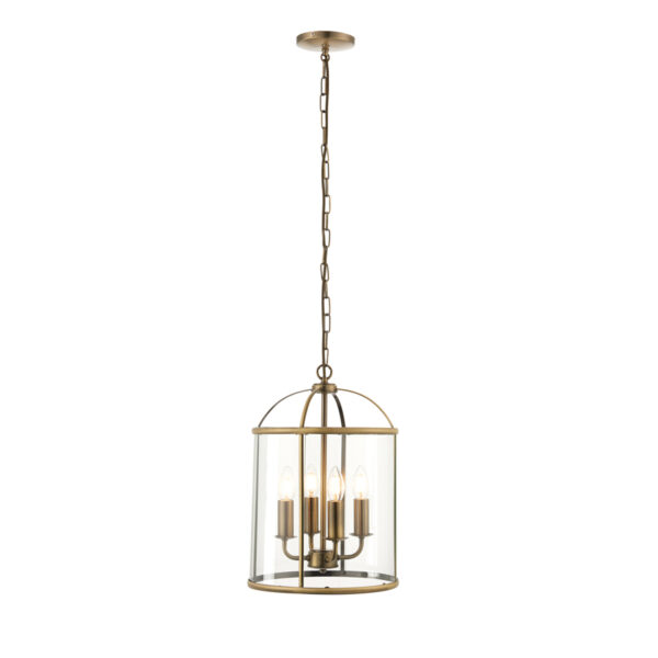 Lambeth 4 Pendant Light | Antique Brass