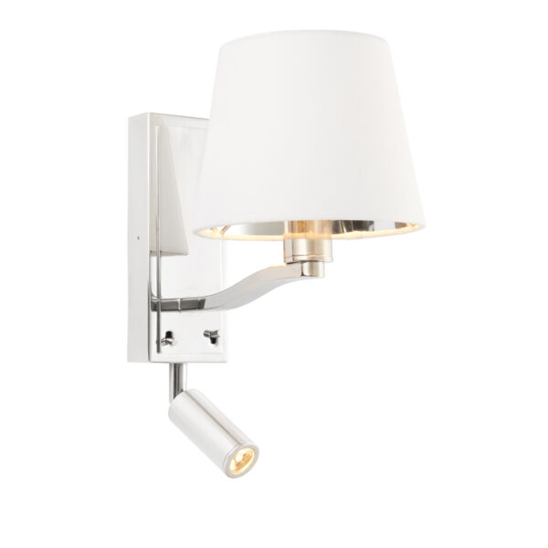 Silver Harvey Wall Light | Bright Nickel 285mm