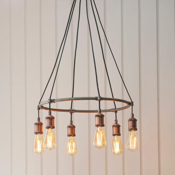 Copper Hal 6 Pendant Light