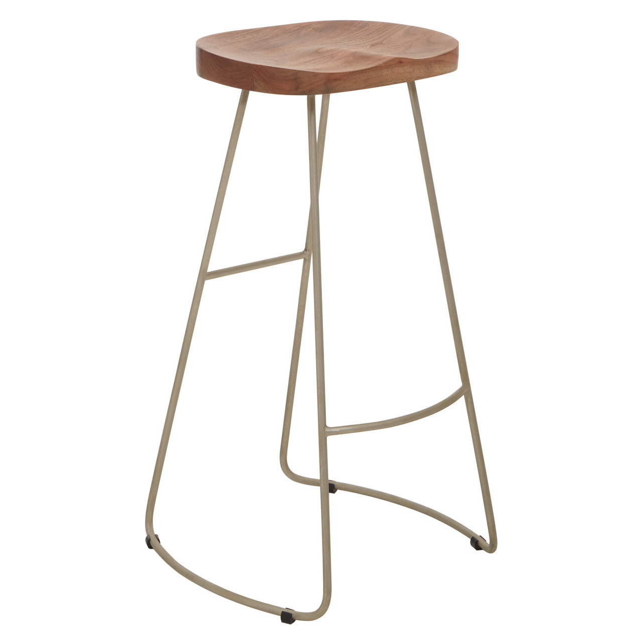 Sarasotta Bar Stool Natural Acacia Antique Silver Oak World