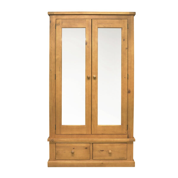 Messina Pine Mirrored Double Wardrobe