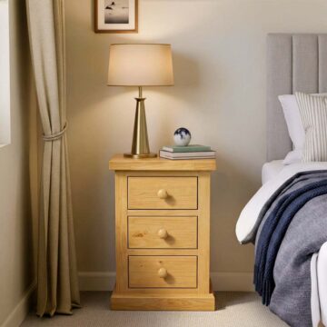 Messina Pine Small 3 Drawer Bedside Cabinet