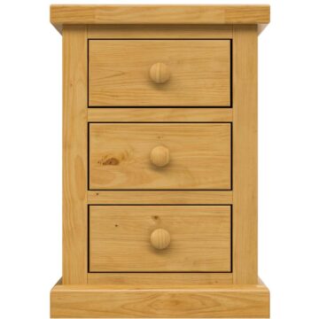 Messina Pine Small 3 Drawer Bedside Cabinet
