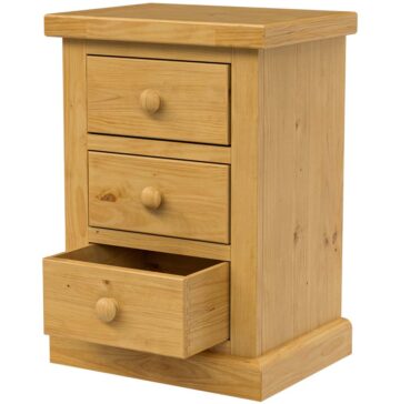 Messina Pine Small 3 Drawer Bedside Cabinet