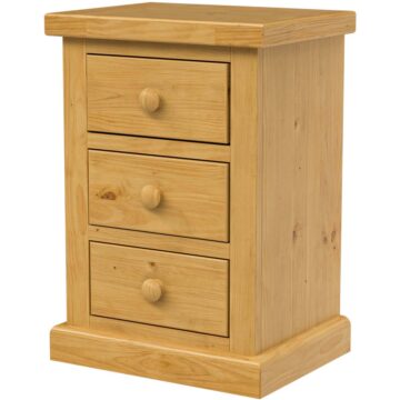 Messina Pine Small 3 Drawer Bedside Cabinet