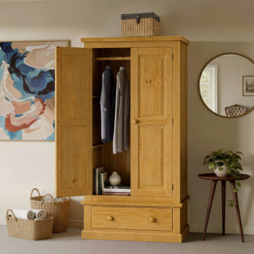 Messina Pine Double Wardrobe With Drawer