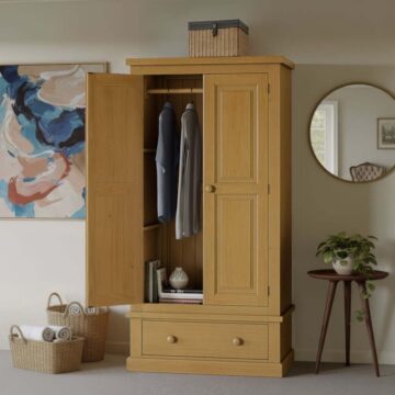 Messina Pine Double Wardrobe With Drawer