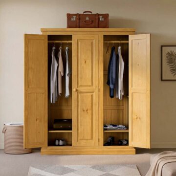 Messina Pine Triple Wardrobe