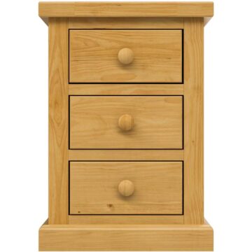 Messina Pine Large 3 Drawer Bedside Cabinet