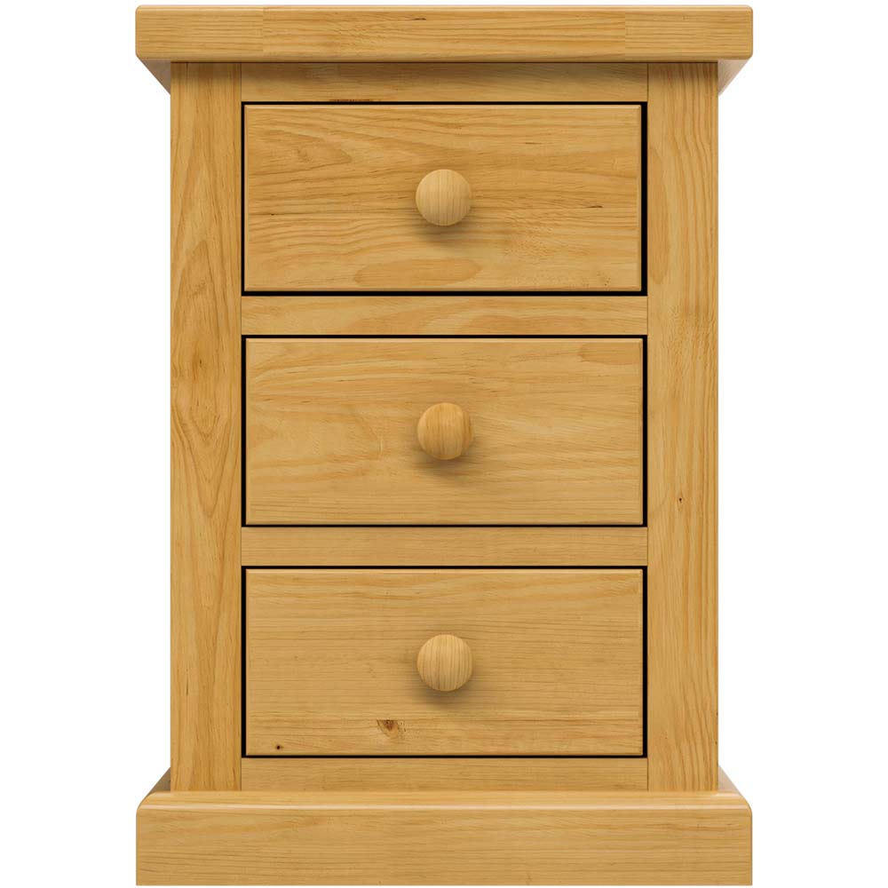 Messina Pine Large 3 Drawer Bedside Cabinet
