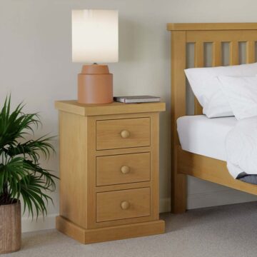 Messina Pine Large 3 Drawer Bedside Cabinet