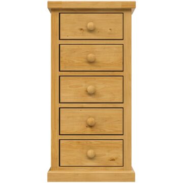 Messina Pine 5 Drawer Tall Chest