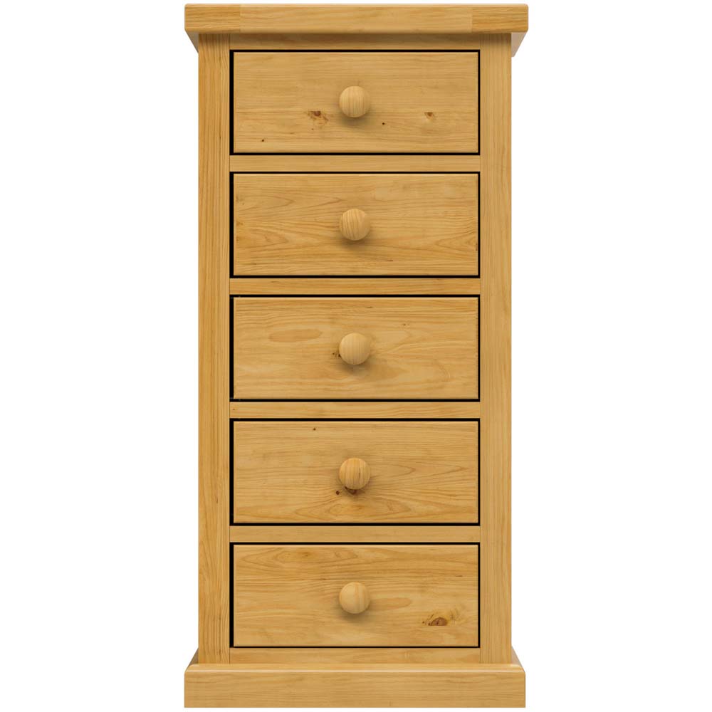 Messina Pine 5 Drawer Tall Chest