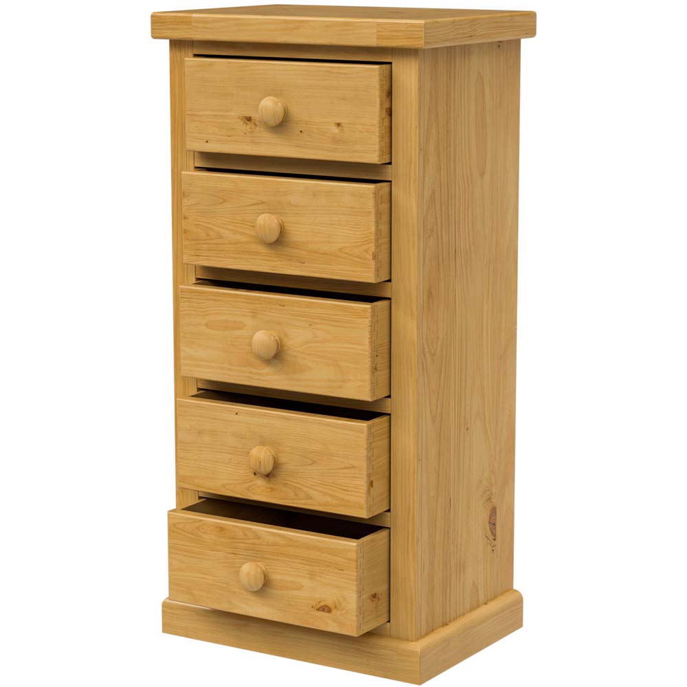 Messina Pine 5 Drawer Tall Chest