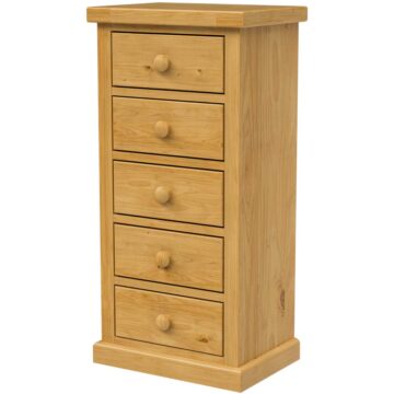 Messina Pine 5 Drawer Tall Chest