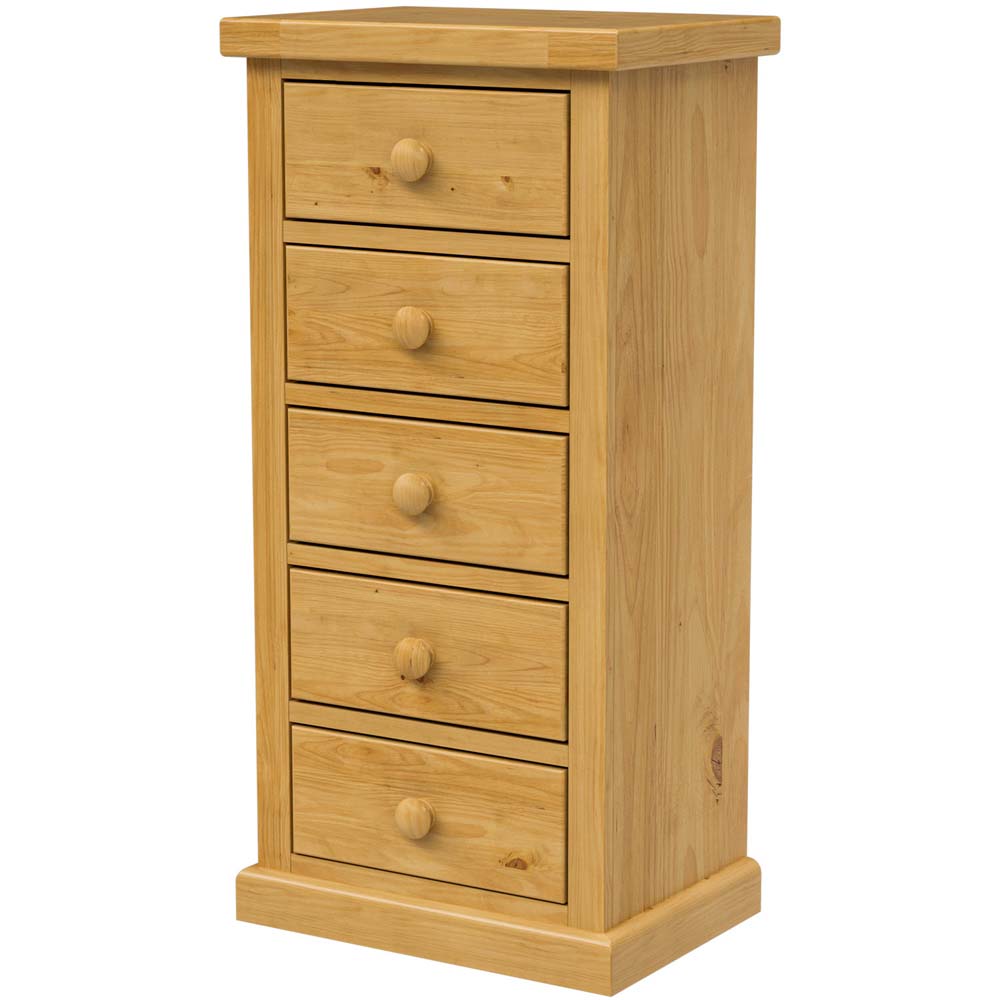 Messina Pine 5 Drawer Tall Chest