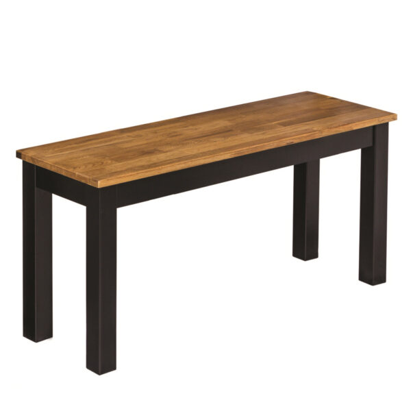 Wanstead Bench | Black Frame | Oiled Wood | Self Assembly