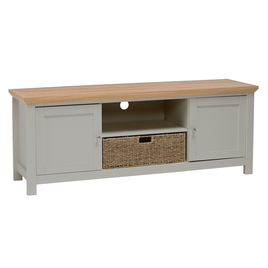 Islington TV Unit Grey Self Assembly Oak World