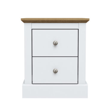 Latimer White 2 Drawer Bedside Cabinet