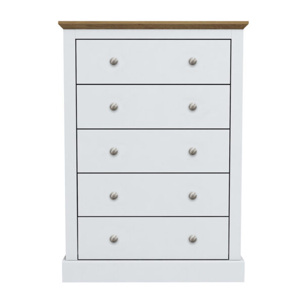 Latimer 5 Drawer Chest | White