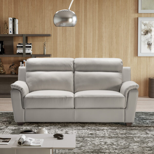 Elena Italian Leather 3+ 2 Seater Sofa Set | Cenere Grey