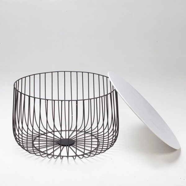 Newbury Large Cage Table | Marble Top | Black Frame