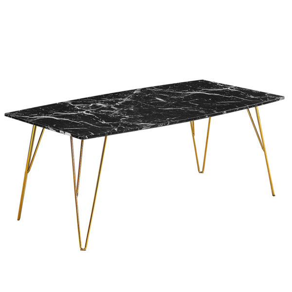 Rainford Coffee Table Black Marble Oak World