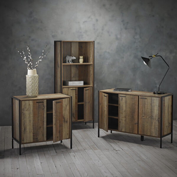Colliers Oak Bookcase Display Cabinet | Self Assembly