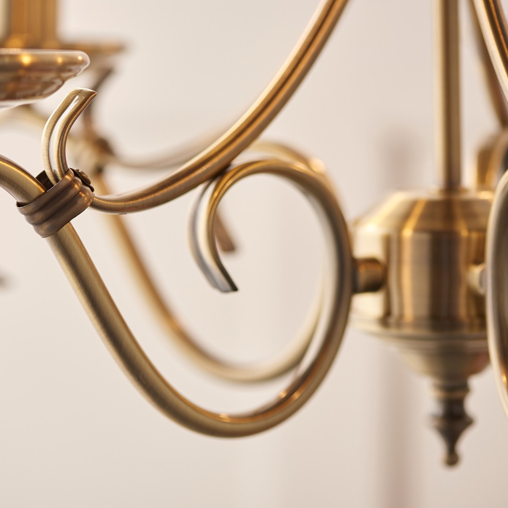 Bernice 5 Pendant Light | Antique Brass