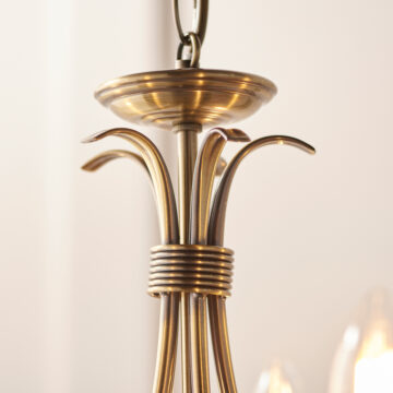 Bernice 5 Pendant Light | Antique Brass