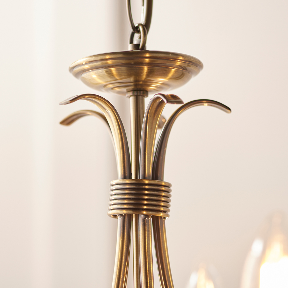 Bernice 5 Pendant Light | Antique Brass