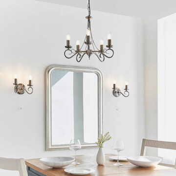 Trafford 5 Pendant Light | Antique Silver