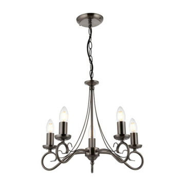 Trafford 5 Pendant Light | Antique Silver