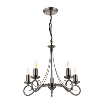 Trafford 5 Pendant Light | Antique Silver