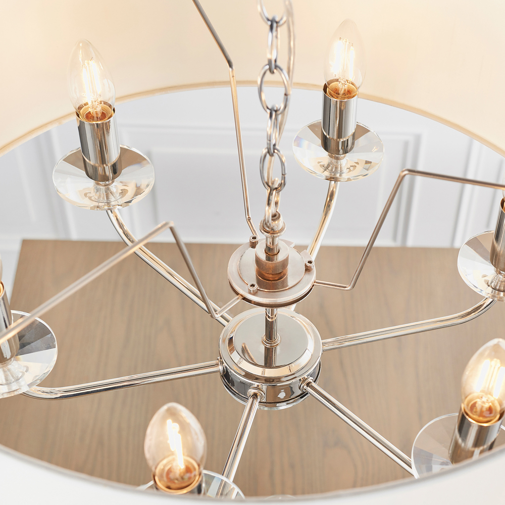 Silver Nixon 6 Pendant Light | Bright Nickel
