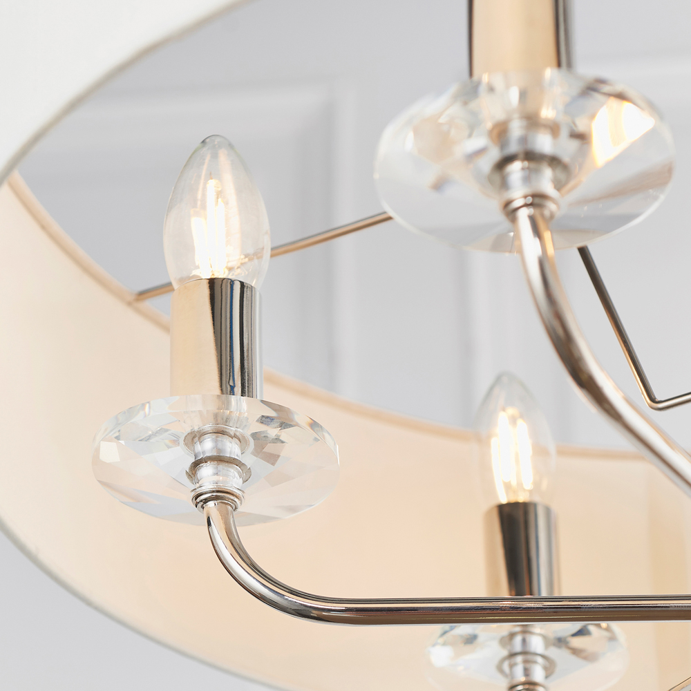 Silver Nixon 6 Pendant Light | Bright Nickel