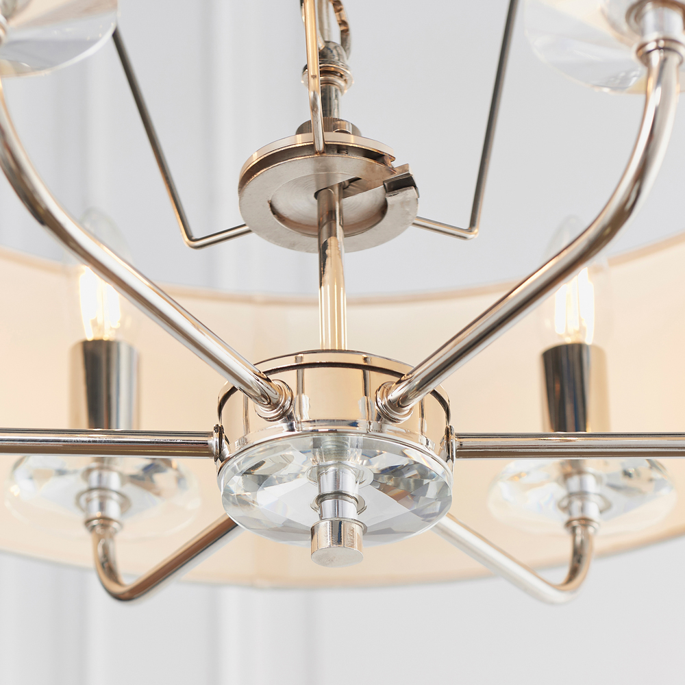 Silver Nixon 6 Pendant Light | Bright Nickel