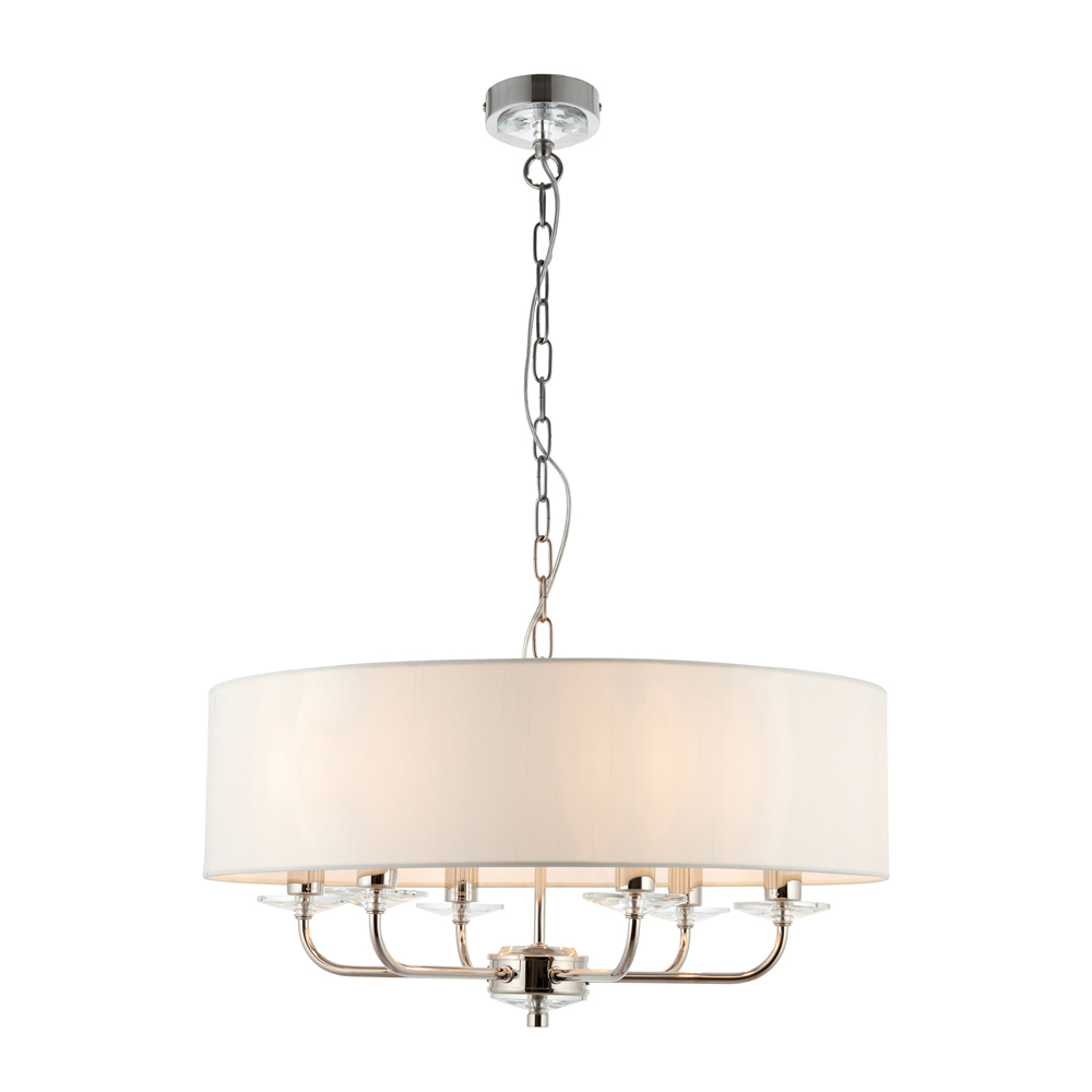 Silver Nixon 6 Pendant Light | Bright Nickel