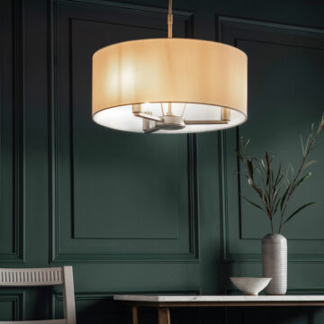 White Daley Pendant | Matt Nickel 395-655mm