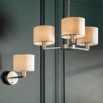 White Daley 3 Pendant | Matt Nickel 385-655mm