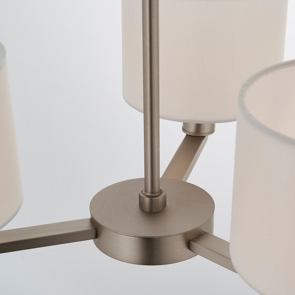 White Daley 3 Pendant | Matt Nickel 385-655mm