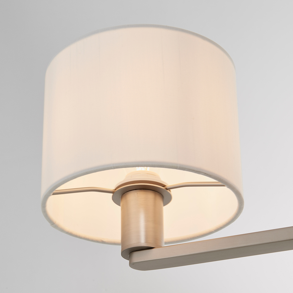 White Daley 3 Pendant | Matt Nickel 385-655mm
