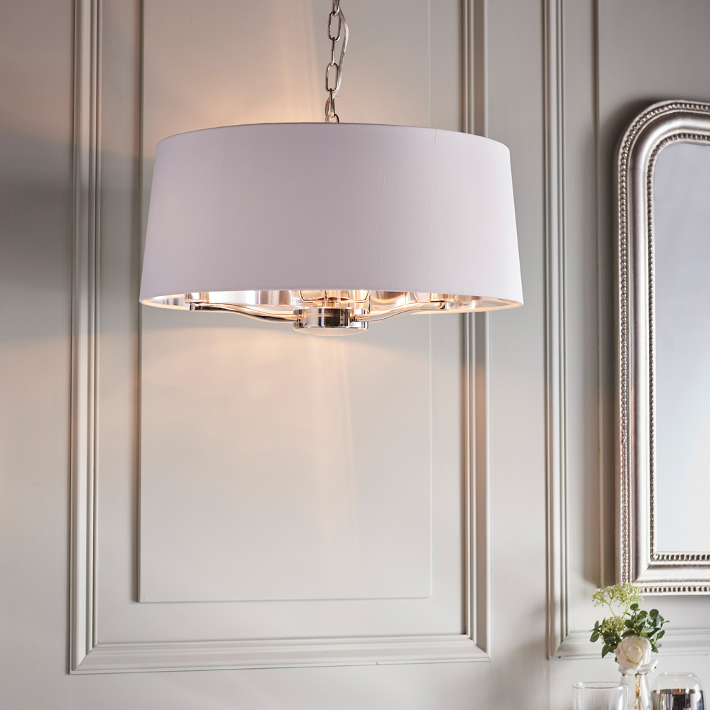 Silver Harvey 1 Pendant Light | Bright Nickel