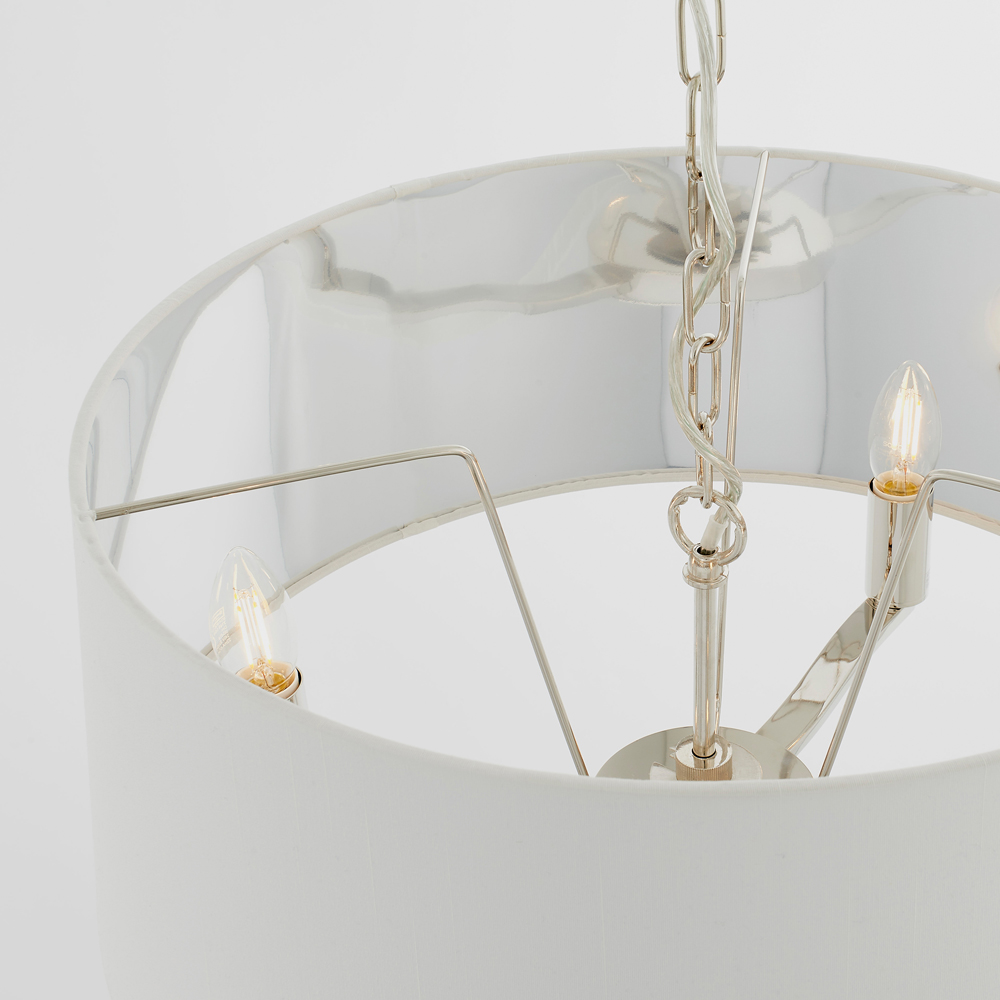 Silver Harvey 1 Pendant Light | Bright Nickel